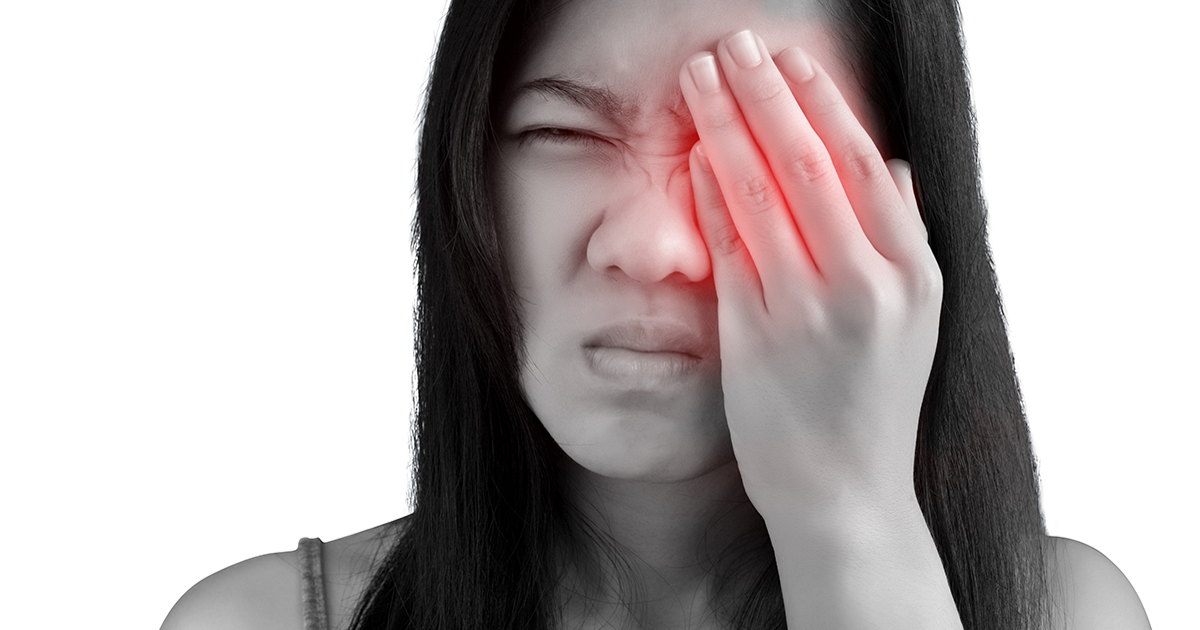 Woman with an eye infection