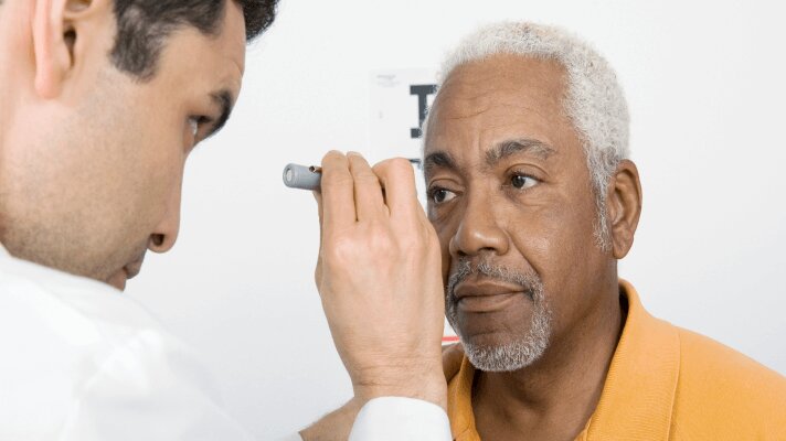 senior diabetic eye examination at VisionQuest