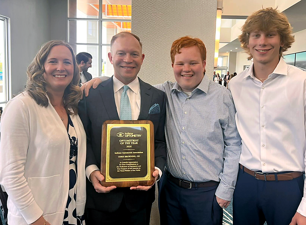 Dr. Browning Indiana Optometrist of the Year Eye doctor being honored