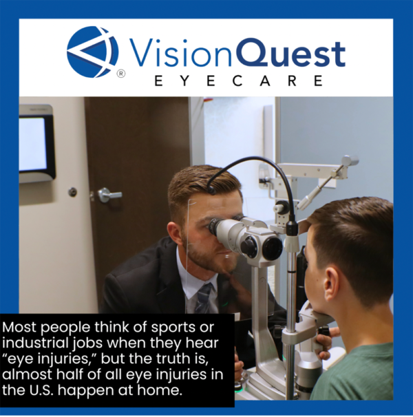 Eye doctor looking at eye injury in child.