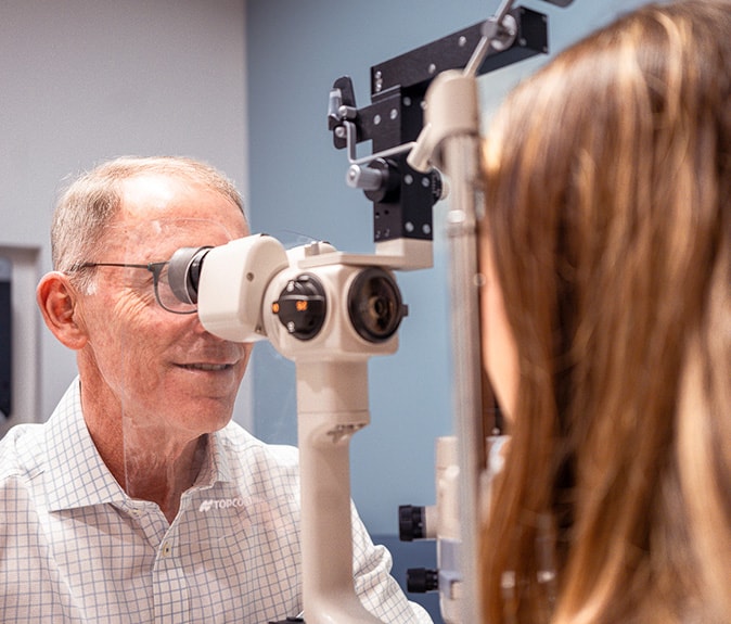 elderly taking diabetic eye exams at VisionQuest
